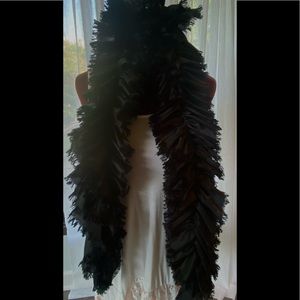 Black silky boa style scarf